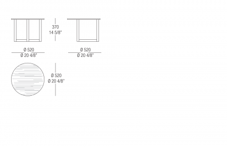 Small table Ø 520 wood top