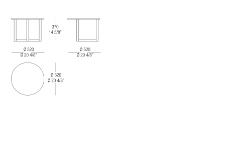 Tavolino Ø 520 piano laccato