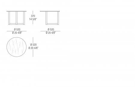 Tavolino Ø 520 piano marmo