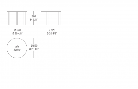 Tavolino Ø 520 piano pelle