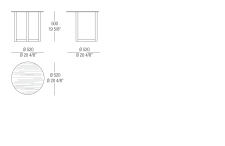 Small table Ø 520 wood top