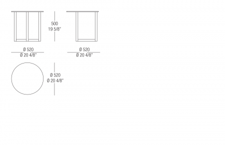 Tavolino Ø 520 piano laccato