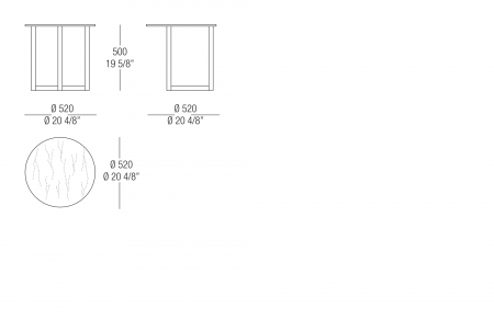 Small table Ø 520 marble top