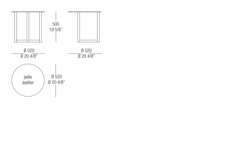 Small table Ø 520 leather top