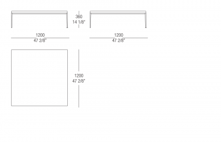 Small table W. 1200 lacquared top