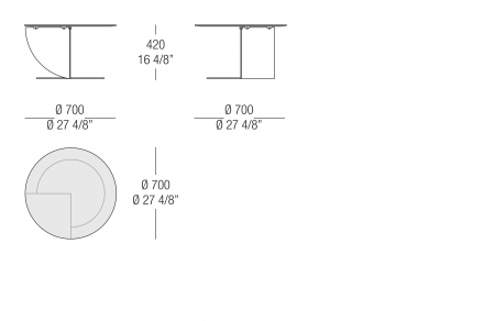 Round small table withglass top