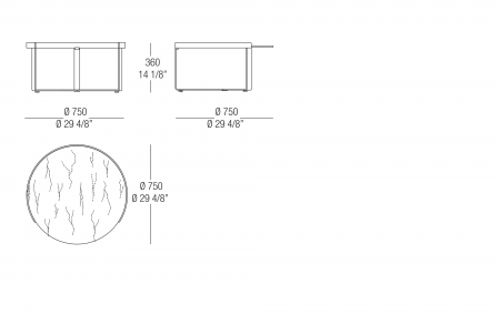 Small table Ø 750 mm marbletop