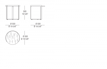 Tavolino Ø 500 mm piano marmo 