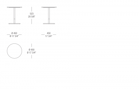 Tavolino tondo piano laccato