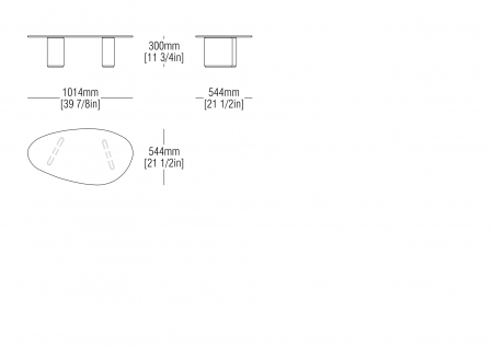 Tavolino L. 1014 x D. 544 mm